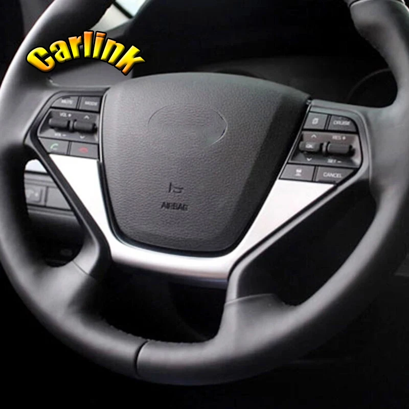 

For Hyundai NiNth sonata 2015 2016 2017 ABS Matte Car Steering Wheel Frame Cover Trim Plate Sticker Accessories 1pcs