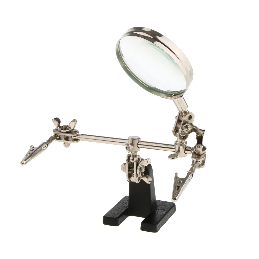 

Helping 3rd Hand Jewelry Repair Soldering Iron Stand Clamp Magnifying Glass