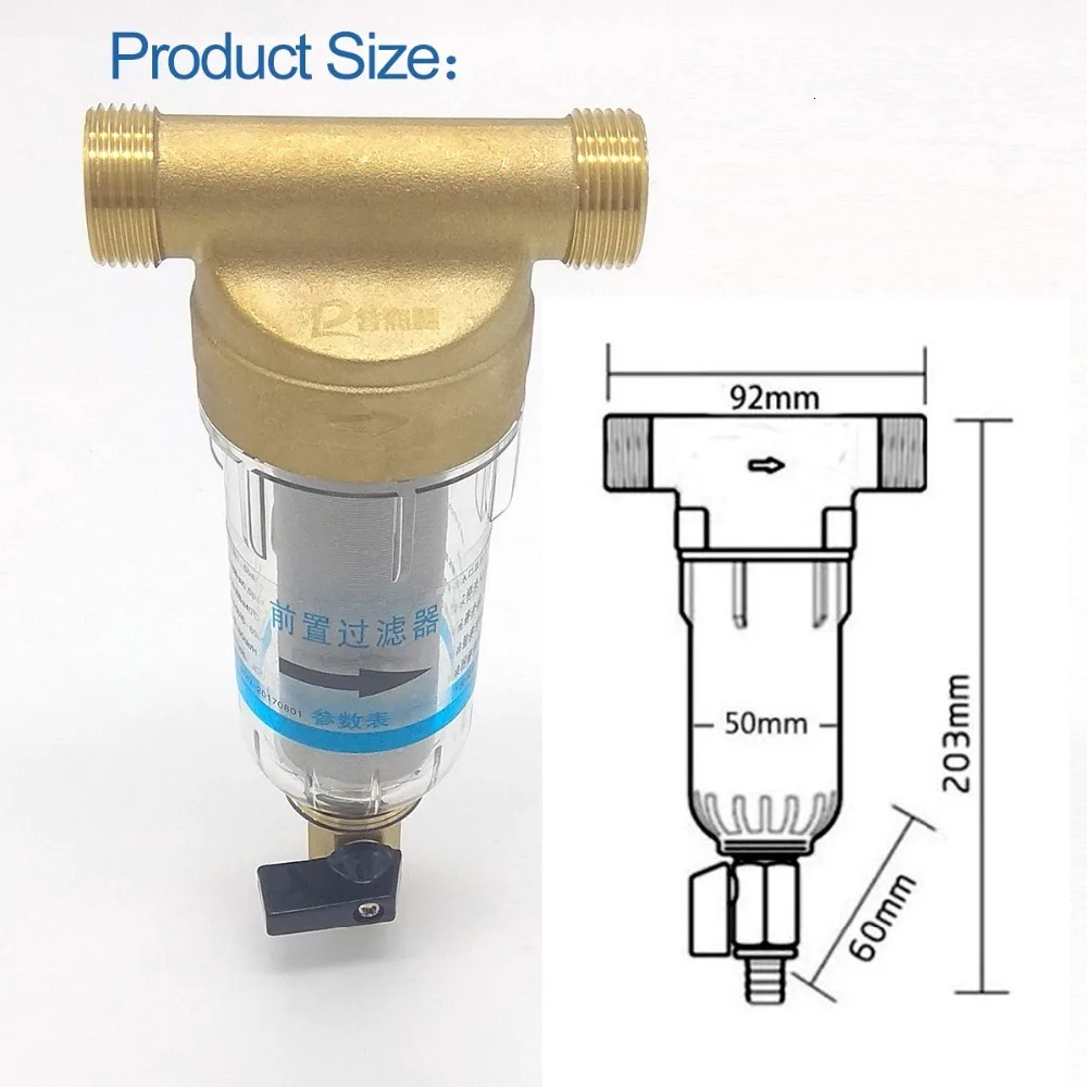 Предфильтр фильтр для воды первый шаг системы очистки воды 40 микрон из нержавеющей стали сетки prefiltro 3/" весь дом предварительно фильтр