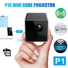 P1S мини куб проектор DLP HD 1080P домашний кинотеатр проекторы беспроводной портативный WiFi для смартфонов LHB99