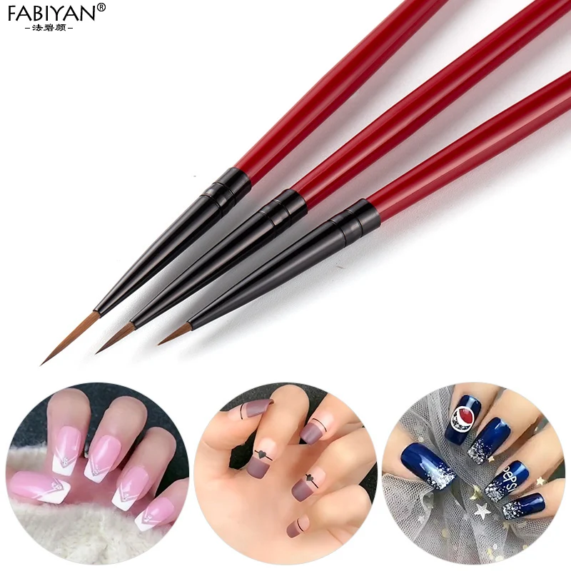 3 uds delineador para decoración de uñas, cepillo de rayas, pluma para pintar Flores, dibujo, imagen, esmalte de Gel acrílico UV, manicura, juego de herramientas de diseño de Tips