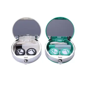 

Plastic Contact Lens Case Box Portable Travel Storage Container Holder with Mirror Excellent Craftsmanship Well Durability