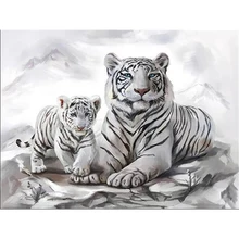 5D алмазная живопись тигр Diy мозаика полная круглая дрель на заказ фото Стразы Daimond вышивка фотографии животных на стену распродажа