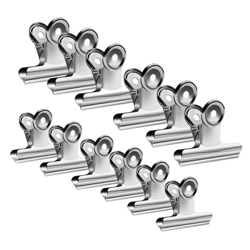 

Heavy Duty Clips for Bag, Silver - All-Purpose Air Tight Seal Good Grip Clips Cubicle Hooks for Office School Home Pack of 12