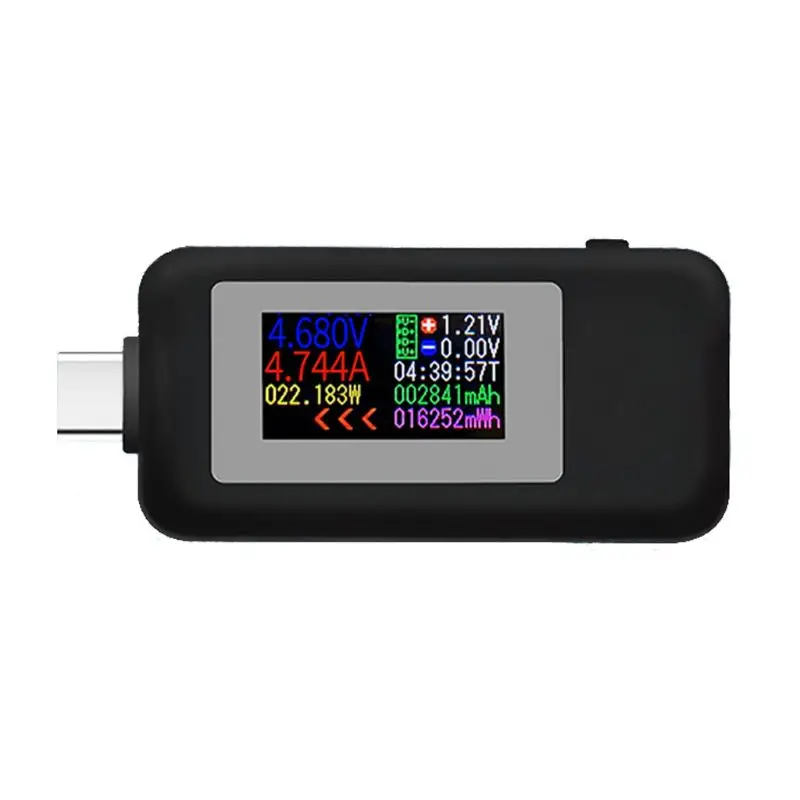 USB-тестер с цветным дисплеем типа C измеритель напряжения на токе мощности |