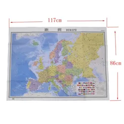 Carte murale de l'europe, en chinois et en anglais, carte du monde, pays chauds, Europe, voyage 