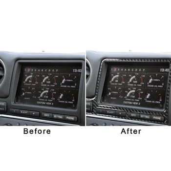 

Carbon Fiber Navigation Panel Cover GPS Car Black Frame Decoration Accessory