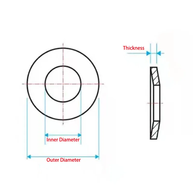 20/50pcs 60Si2MnA Compression Spring Washer Disc Spring Outer Dia 14/16/18mm Inner Dia 8-22.5mm Thickness 0.2-1.25mm