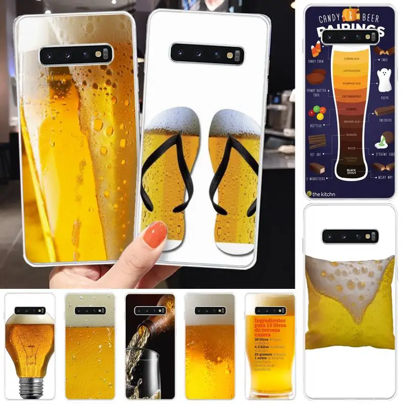 

beer Phone Case transparent for Samsung S10 plus S10 E(lite) S6 S7 edge S8 S9 Plus Brand
