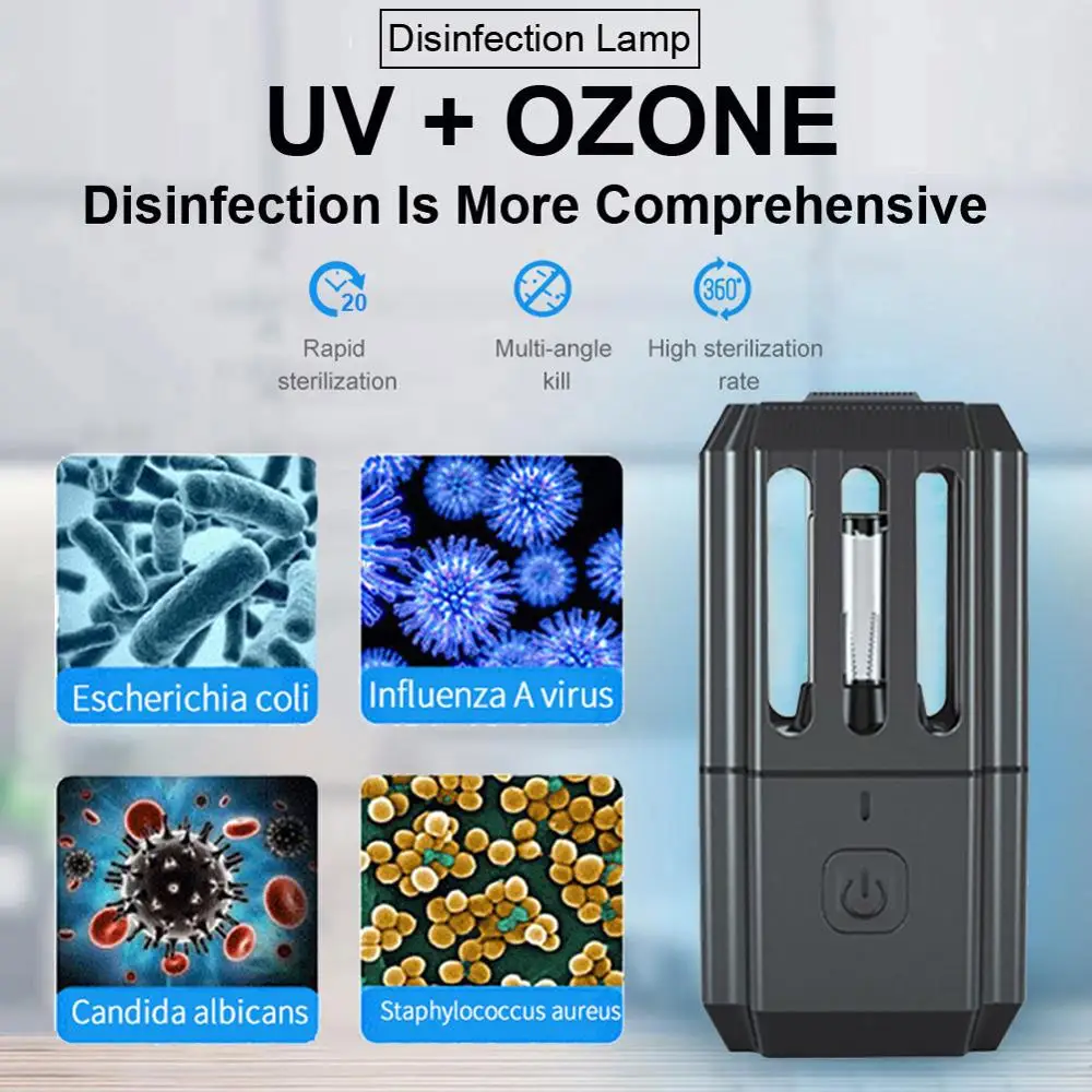 

USB UV Germicidal Lamp UVC Ultraviolet Germicidal lamp Disinfection machine ozone bathroom deodorization Portable