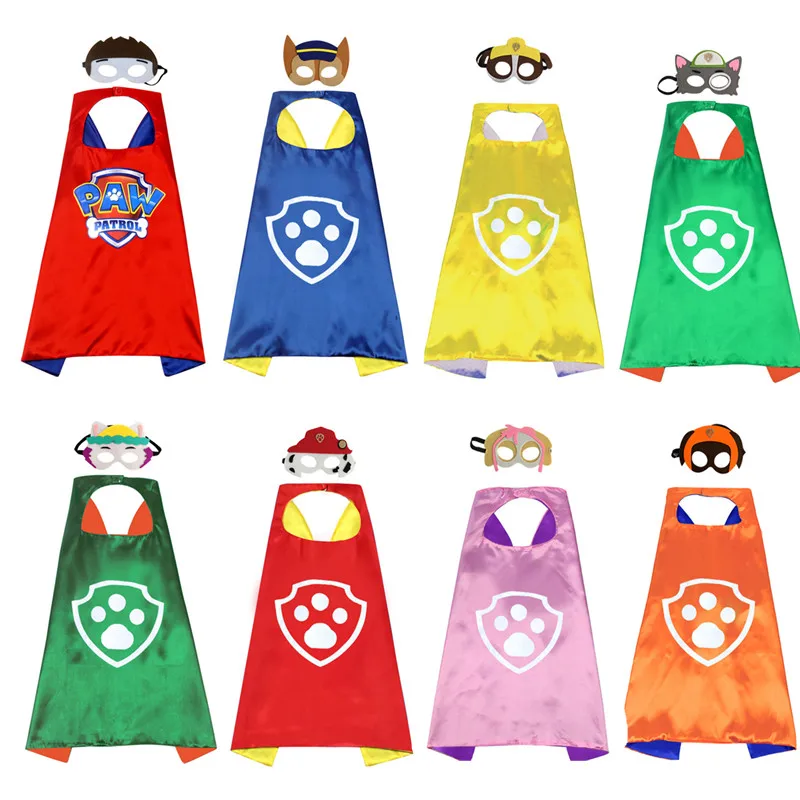 

Paw Patrol toys set Ryder mask cape cloak Cosplay Cartoon 70cm Christmas Halloween party decoration Kids Birthday Gifts