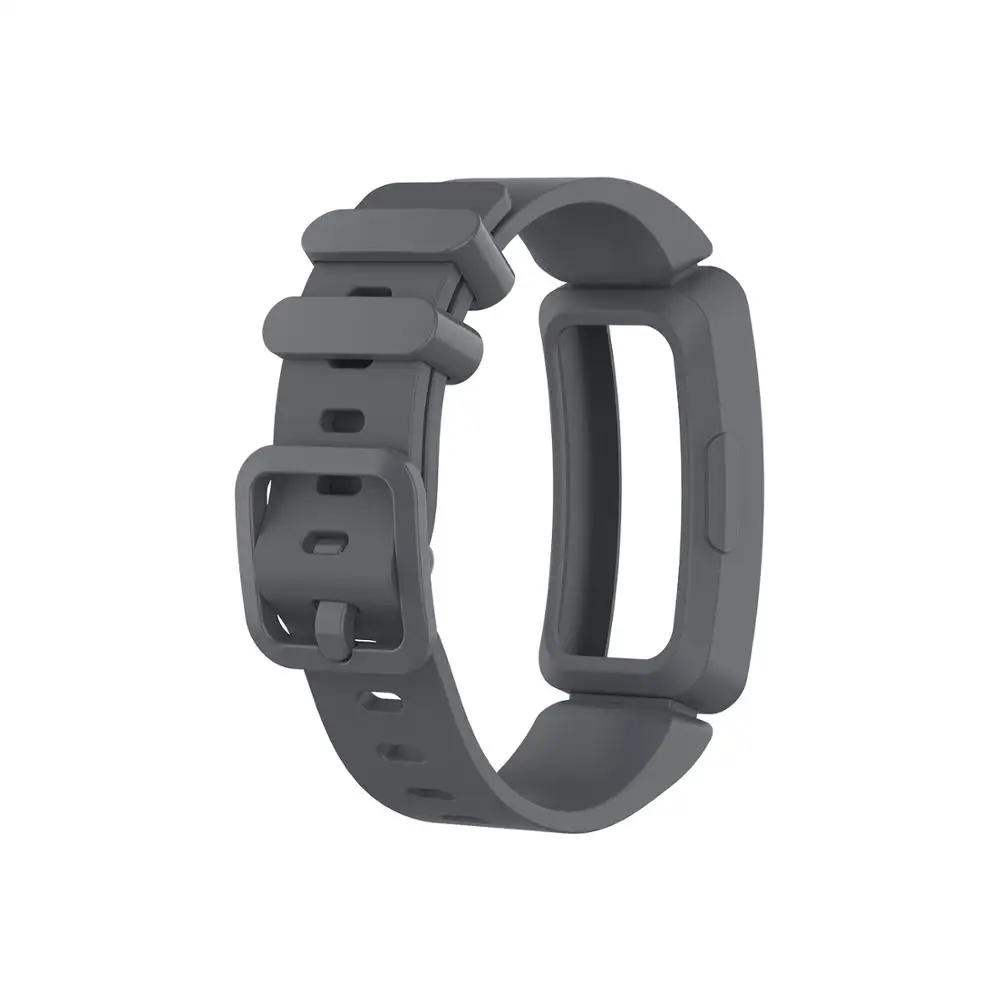 AKBNSTED для Fitbit ACE 2 Смарт часы яркие силиконовые часы ремешок для Fitbit Inspire/Inspire HR сменный Браслет аксессуары - Цвет: Серый
