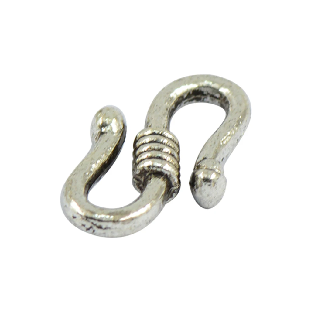 100x 15x8mm Alloy Antique Tibetan silver color S Hook Connectors Clasps Necklace Clasp Bracelet Clasp DIY Jewelry Findings Accessories