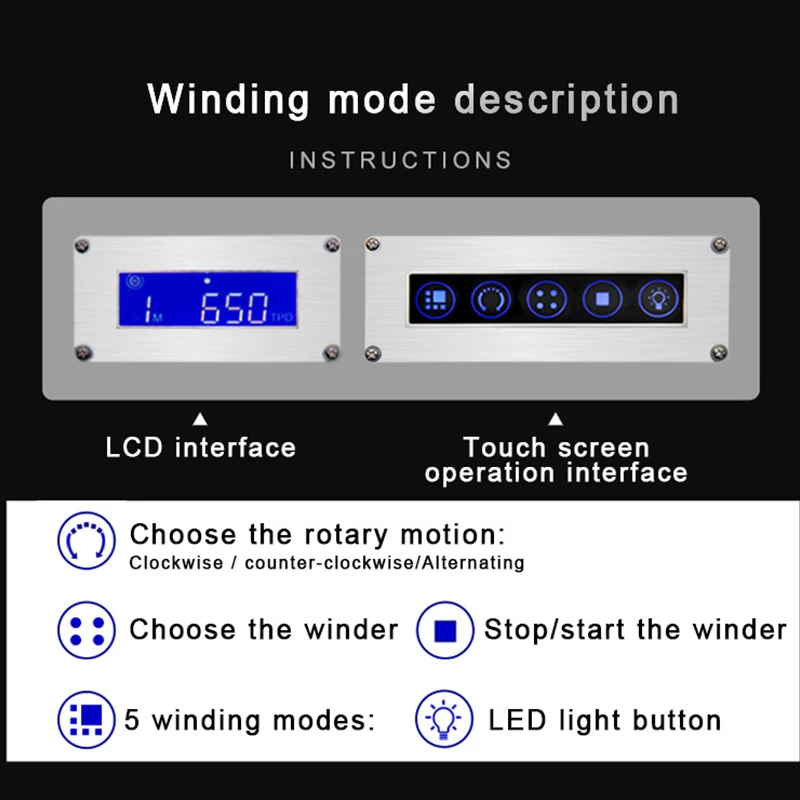 Custom Luxury Biometric Watch Winder Safe Box with 6, 9, or 12 Automatic Watch Rotating... - SKU LAWW1107 - UGI Packaging