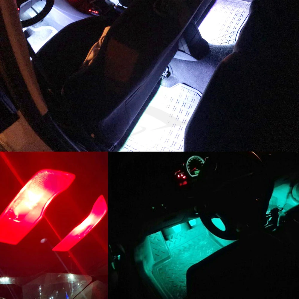 Hviero T10 RGB 5050 24SMD Car Led Remote Control Rgb Car Led Panel Interior Auto Lights Reading Dome Festoon BA9S Adapter DC 12v Light