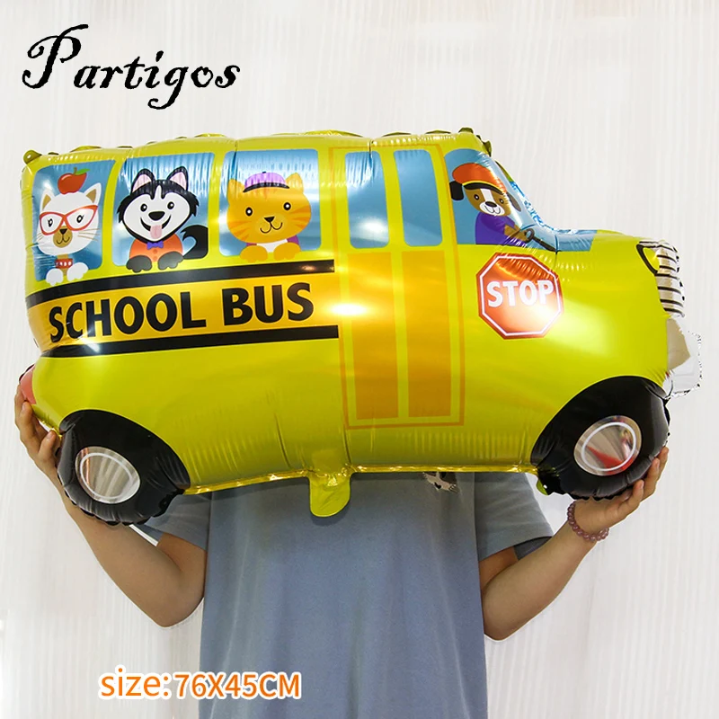 2 шт. большой самолет автомобиль фольги Воздушные шары поезд школьный автобус