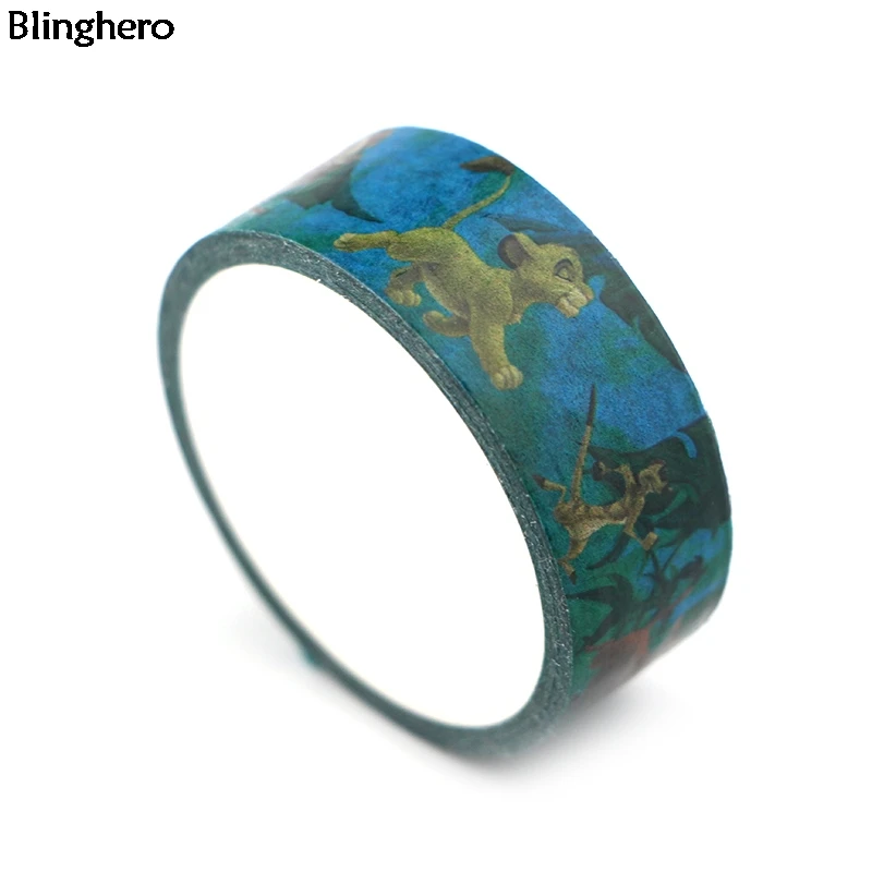 Blinghero Король Лев 15 мм X 5 м декоративная васи лента клейкая лента Diy мультфильм маскирующая Лента наклейки Скрапбукинг наклейка BH0062