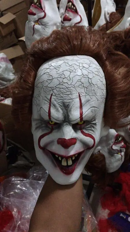 Стивен Кинг это маска Pennywise ужас клоун Джокер маска клоуна Хэллоуин косплей костюм реквизит