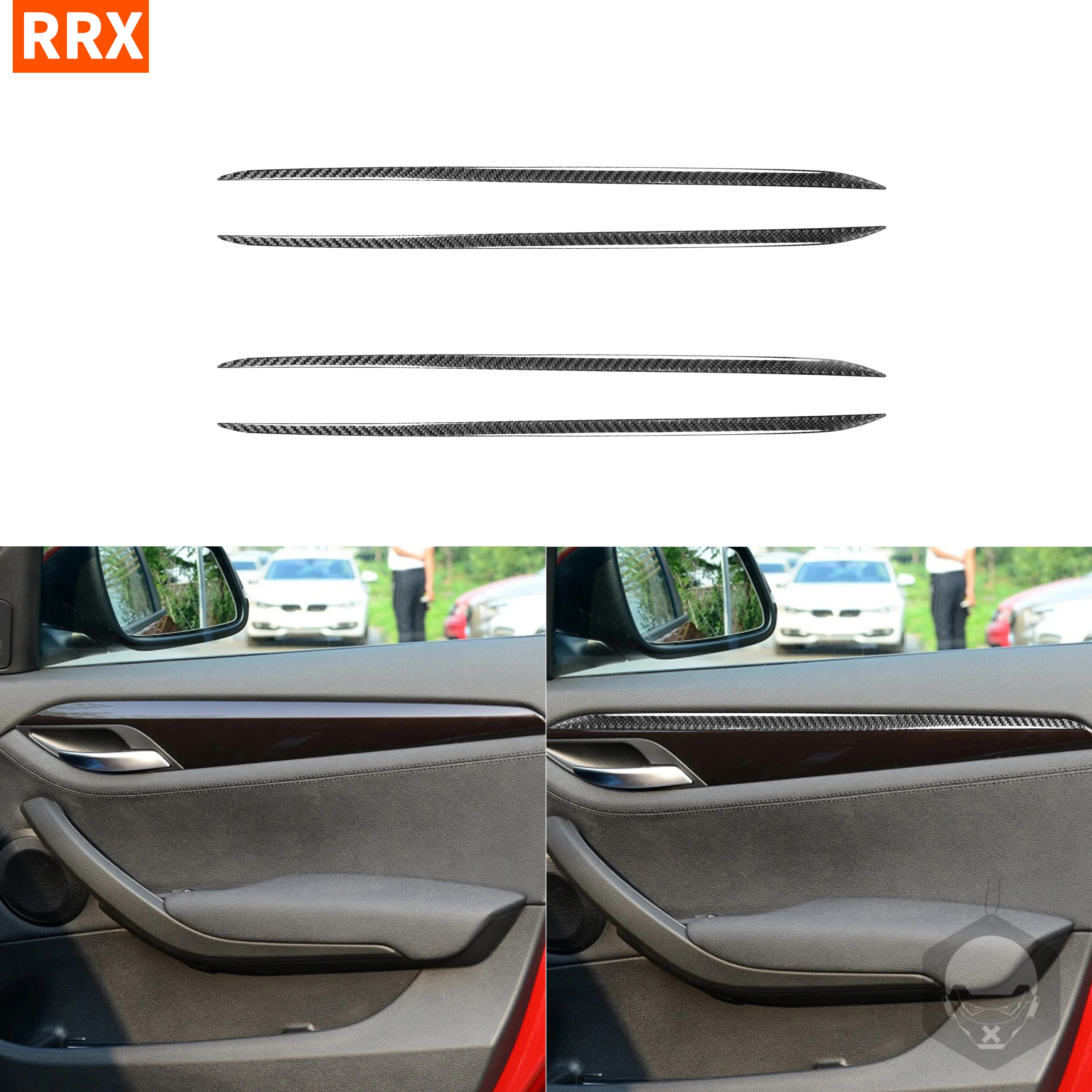 

For BMW E84 X1 2011 2012 2013 2014 2015 Carbon Fiber Stickers Door Panel Trim Strips Interiors Car Accessories