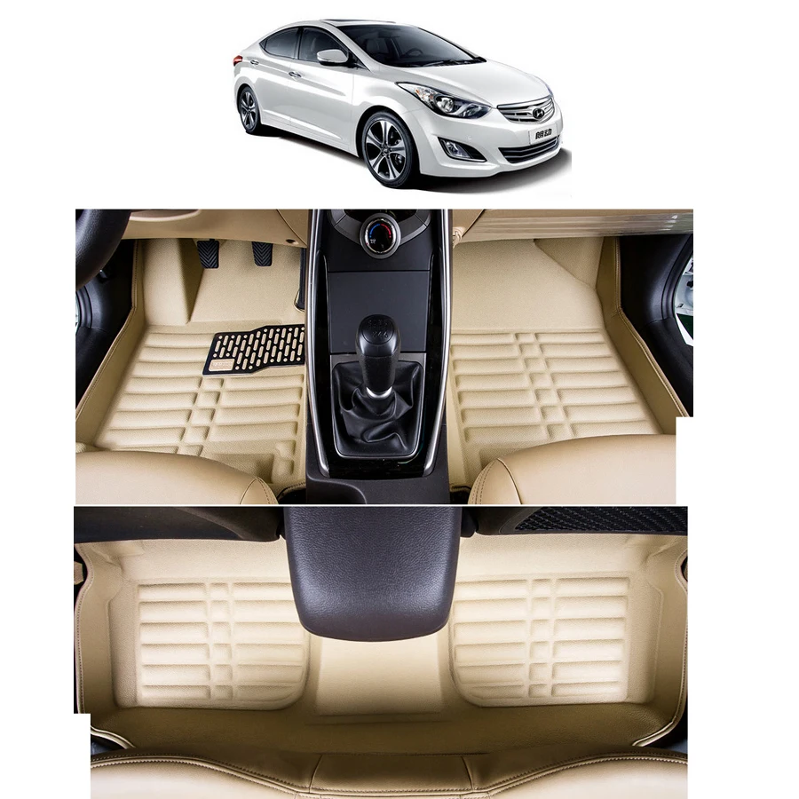 Lsrtw2017 кожаные автомобильные коврики для hyundai elantra 2010 2011 2012 2013 2014 2015 аксессуары