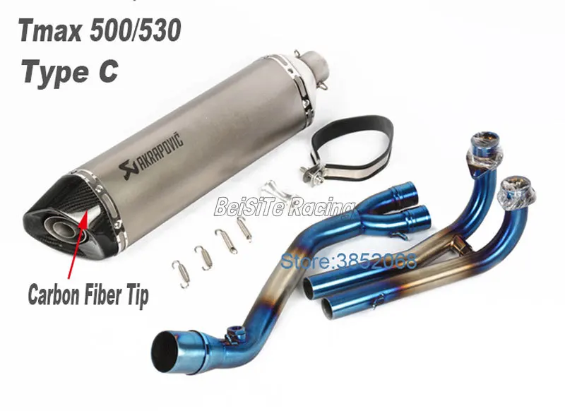51 мм лазерный знак akrapovic выхлопной Мотоцикл Скутер Exhuast глушитель мотоцикл Соединительная труба подходит для TMAX500 TMAX530(08-16) год