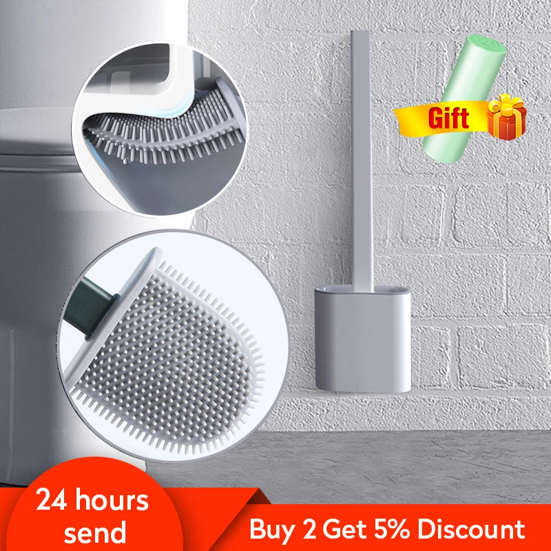 Настенная силиконовая щетка для унитаза аксессуары ванной и туалета|Чистящие