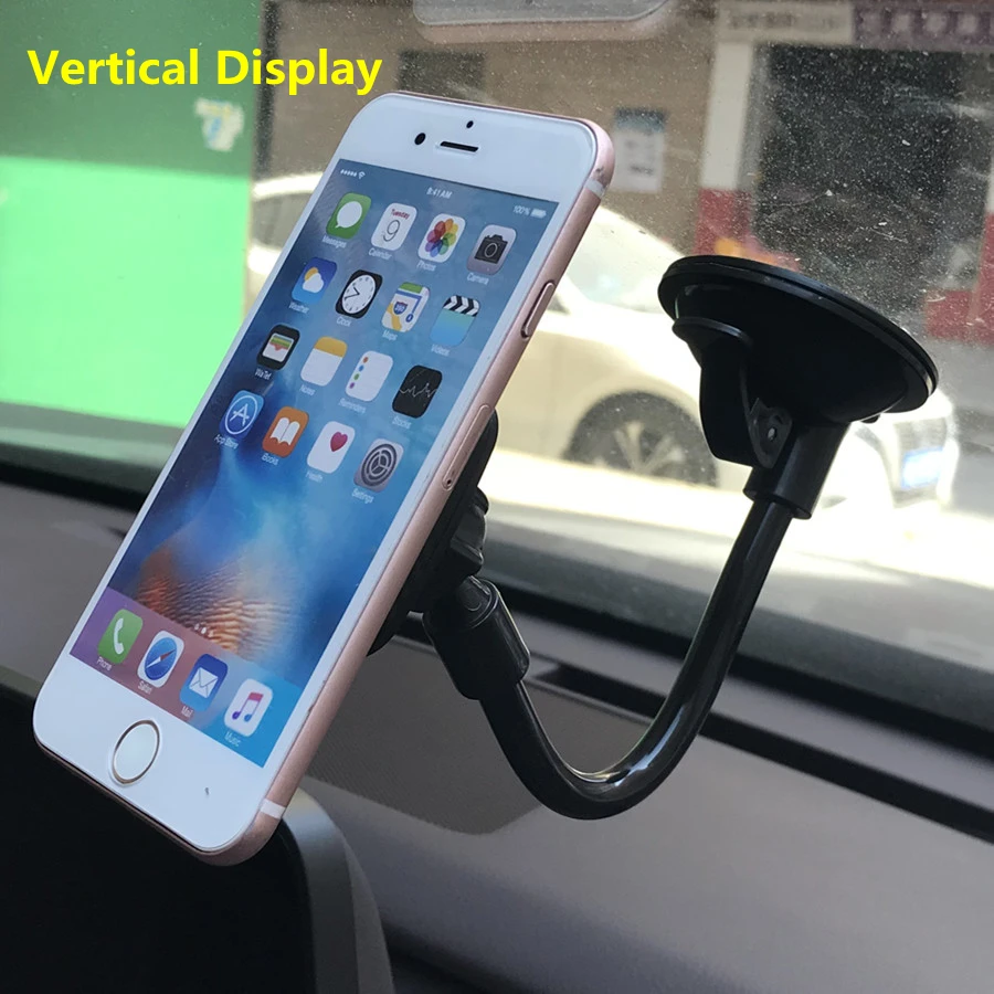 Flexible Long Arm Magnetic Car Phone Holder Silicon Pad Strong Sucker Magnet Phone Stand Holder For Smartphone Car Accessories mobile stand for car