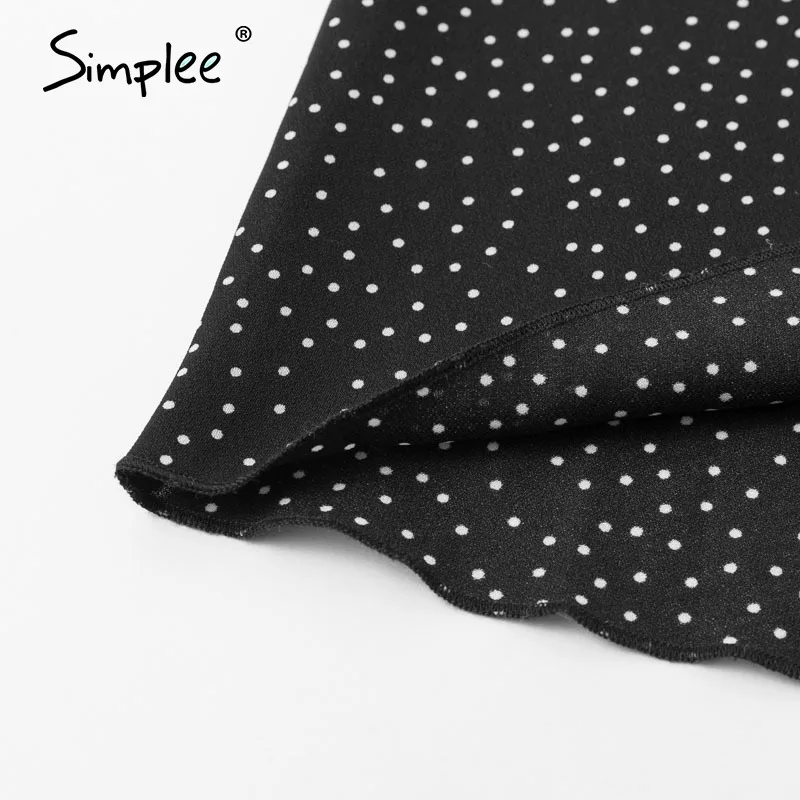 Simplee, элегантное женское платье в горошек, рукав-фонарик, для офиса, для девушек, с бантом, для работы, длинные платья, ТРАПЕЦИЕВИДНОЕ, для женщин, для девушек, платья для вечеринок