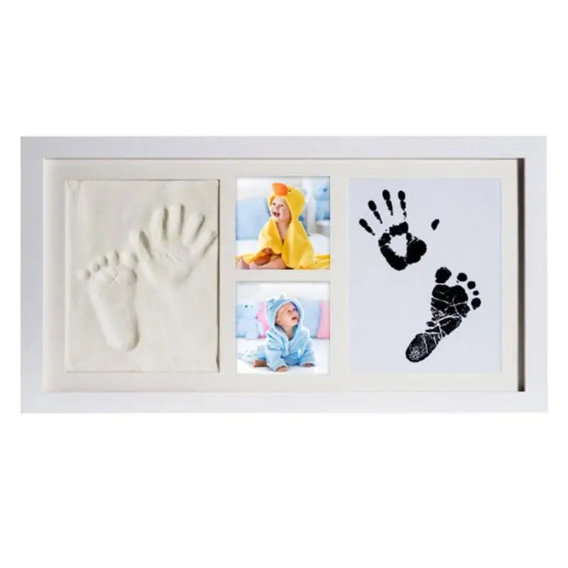 Многофункциональный Детский отпечаток ноги производители нетоксичные Babyprints новорожденный отпечаток руки ребенка ноги фото рамка комплект подарок - Цвет: 01