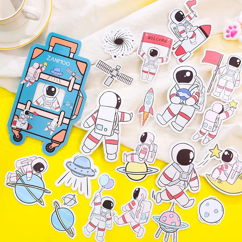 Большой мультфильм для девочек Kawaii Spaceman Милая забавная наклейка игрушки