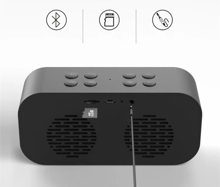Многофункциональный портативный Bluetooth динамик сабвуфер беспроводной стерео динамик поддерживает мобильный компьютер TF AUX Будильник с зеркалом