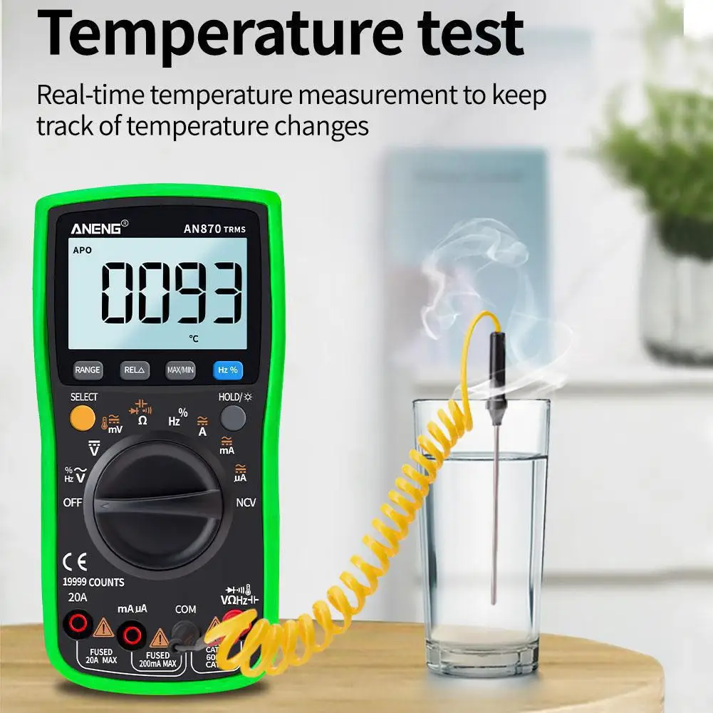 ANENG AN870 Digital Multimeter 19999 True RMS AC/DC Voltage Volt Ampere Ohmic Capacity Frequency Temperature PCI Tester | Инструменты