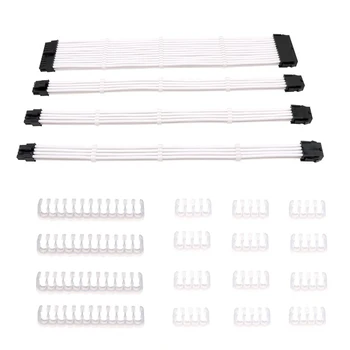 

UL1015 18AWG White For Computer Portable ATX EPS PCI-E PSU Sleeved Cable Copper With Combs Fiber Braided Connector Office
