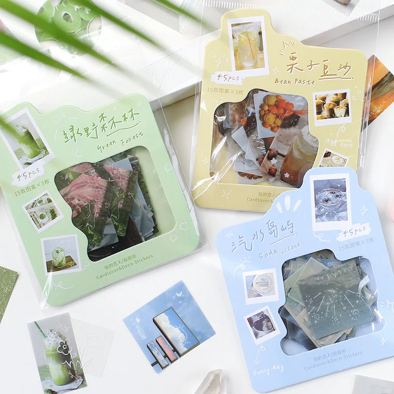 

45pcs/pack Daylight Capsule Machine Decorative Sticker For Scrapbooking Kid Diy Arts Crafts Album Home Decoration Deco Stickers