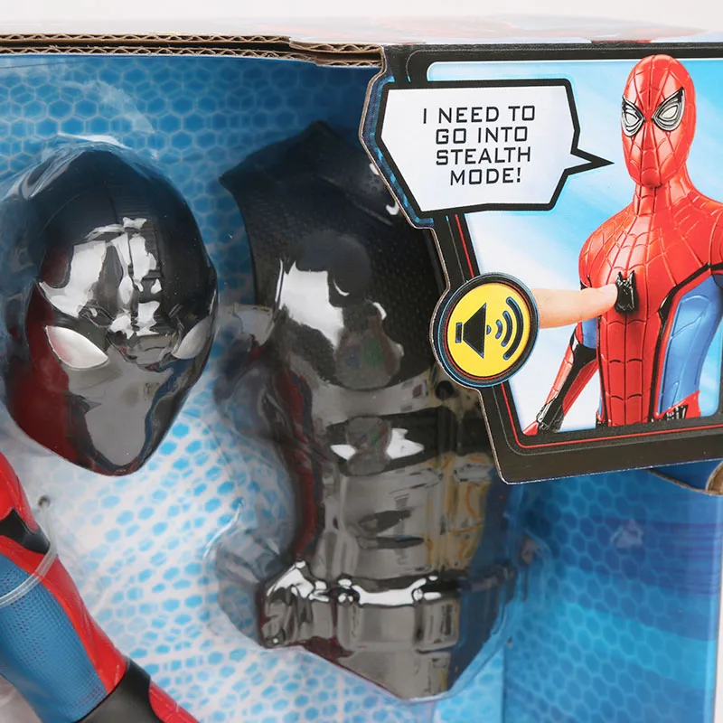 33 см игрушки Marvel электронные Мстители Человек-паук далеко от дома ПВХ фигурка 3 в 1 веб-снаряжение Человек-паук Коллекционная модель куклы