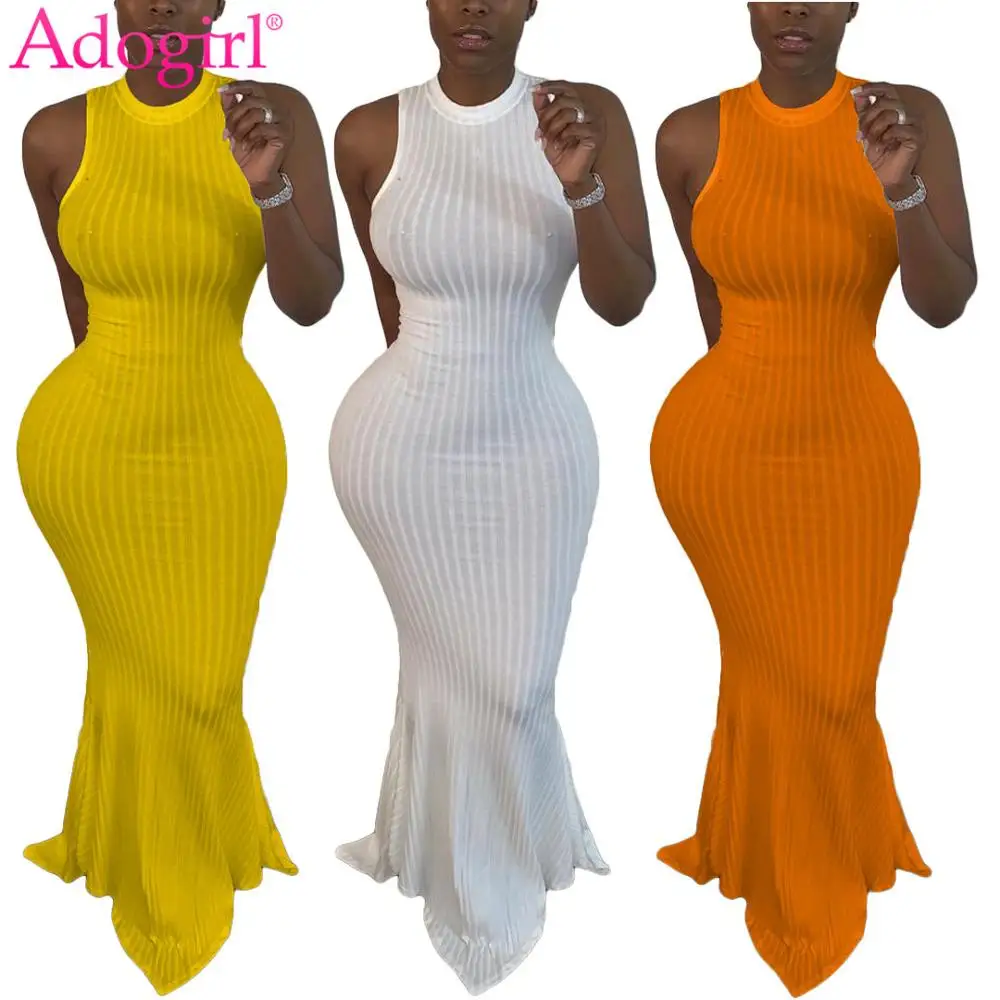bodycon fishtail maxi dress