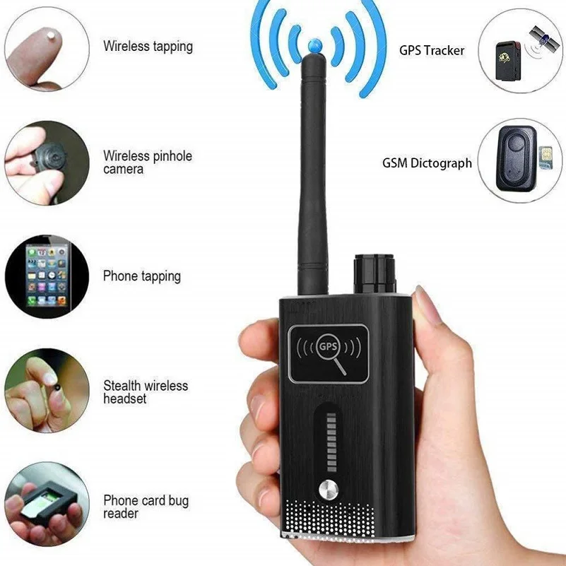T6000 wiretap gps jammer signal blocker bug detector spy camera hidden camera GSM GPS tracker RF signal spy devices finder