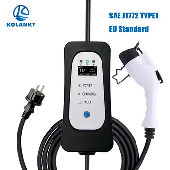 

16A SAE J1772 EVSE Type 1 Convertor Input EV Plug Level 2 Charger for Electric Vehicle Car Charging Station Cable 220V-250V 5M