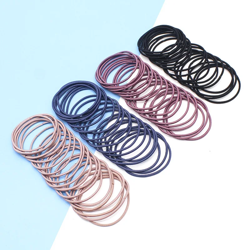 

100 Pcs/Box Mixed Color Elastic Rubber Band Parent-child Hair Ring Dreadlocks Hair Accessories Simple Hair Jewelry for Braids