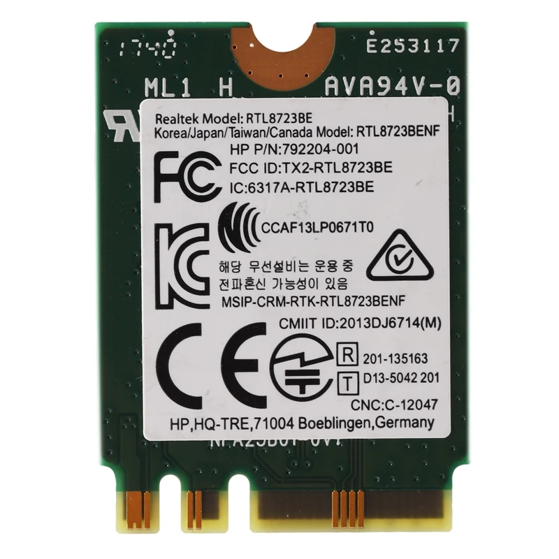 Wireless Adapter for Realtek RTL8723BE 802.11N WiFi Card Bluetooth 4.0 NGFF Card SPS 843338-001 300Mbps lan card