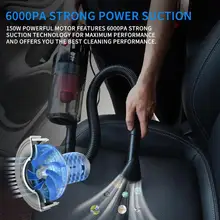 6000pa мощный DC 12 В автомобильный пылесос 150 Вт ручной автоматический нулевой циклонный портативный автомобильный пылесос с поддержкой дропшиппинг