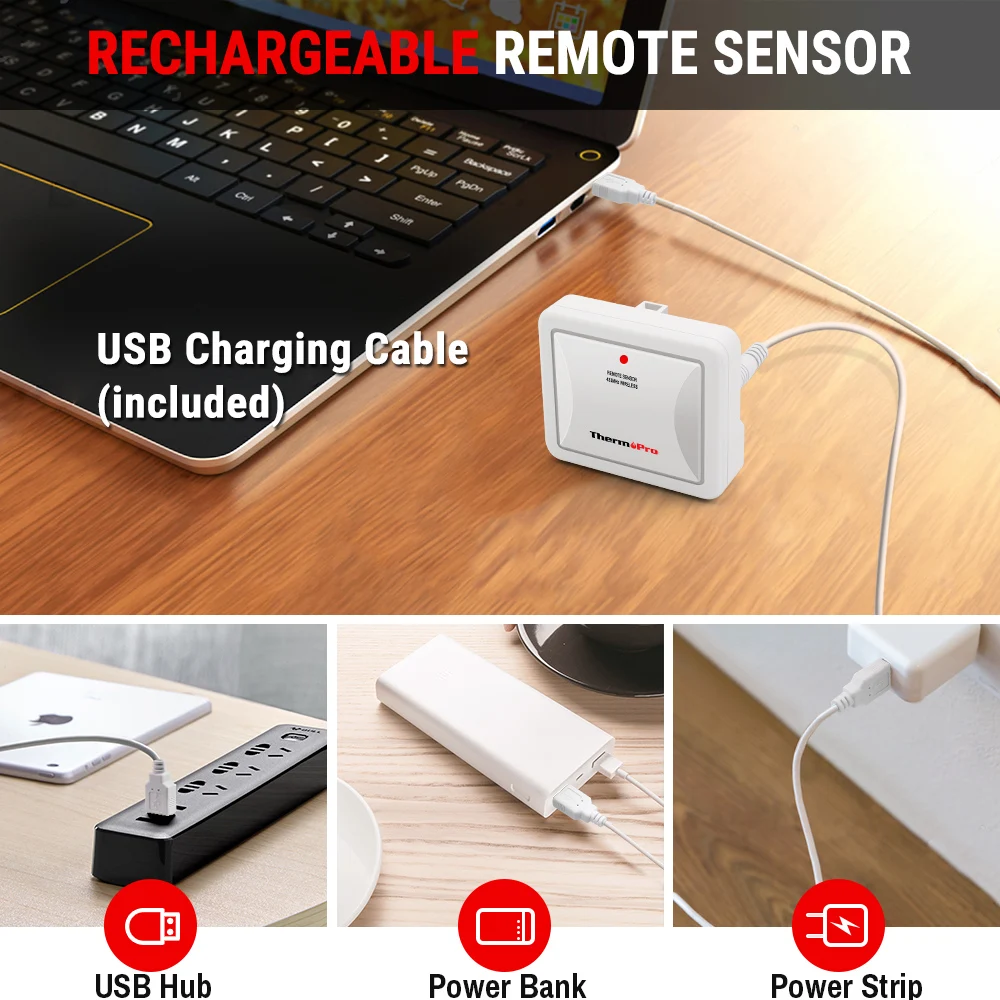 Беспроводная Цифровая метеостанция ThermoPro TP65A 100 м уличный гигрометр монитор