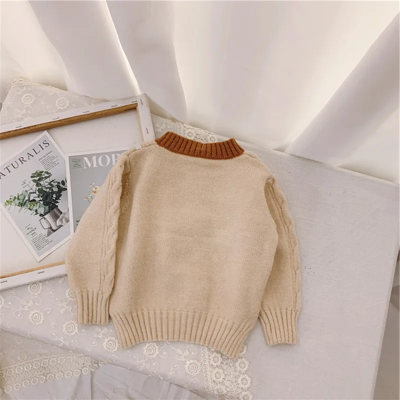 New Cotton Kids Cardigan Boys Girls Children's Knit Cardigan Sweaters Autumn Winter Thicken Kids Knitwear Coats LZ298