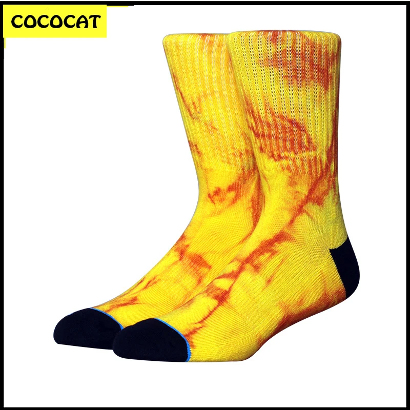 COCOCAT однотонные Цвет тай дай мужские носки натуральный хлопок Полотенца дно Skarpetki