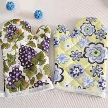 1 шт безопасные кухонные кулинарные рукавицы для микроволновой печи с хлопковой изоляцией, Нескользящие перчатки с высокой температурой, термоизоляционные перчатки, случайные