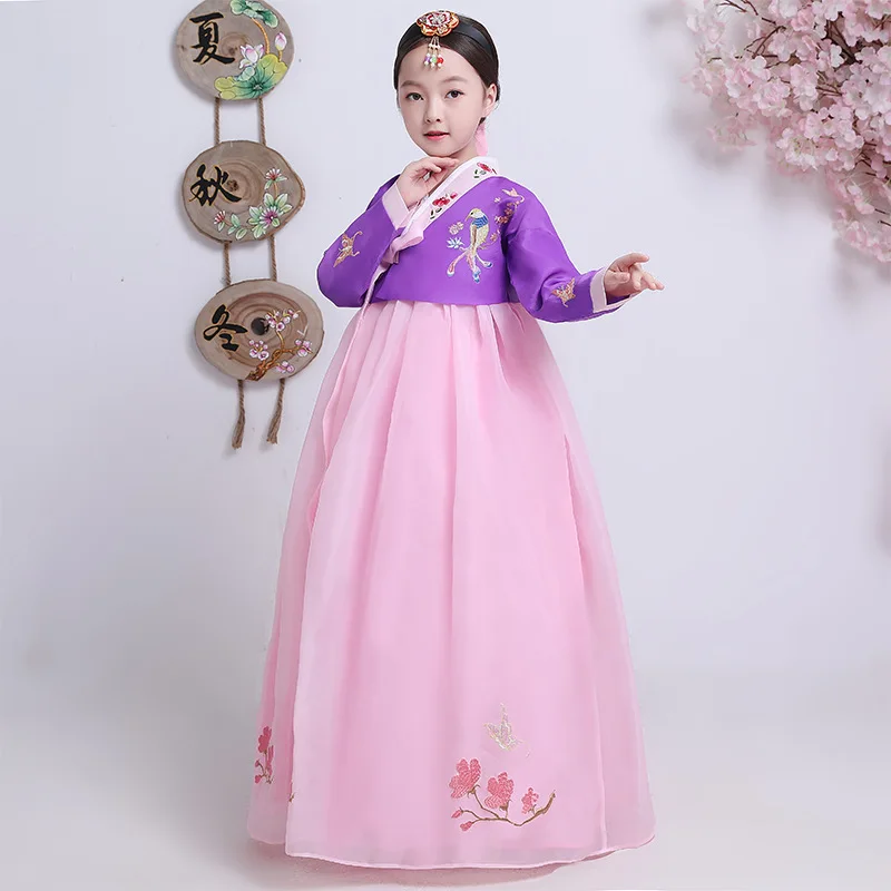 New Girls Traditional Korean Hanbok Dress Dance Costumes Stage Performance Clothing Korea Fashion Style Festival Outfit for Kids - Цвет: Color1