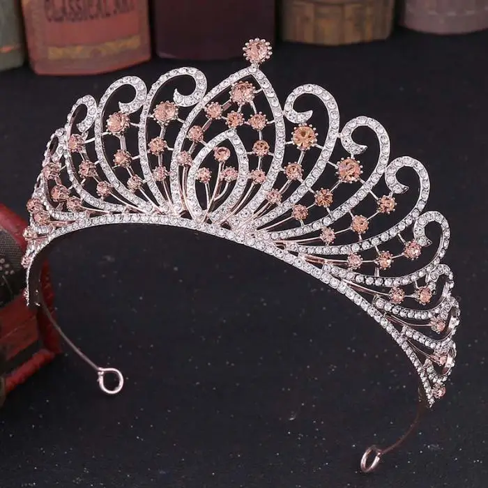 FORSEVEN Роскошный Кристалл в стиле барокко королевская принцесса диадема и короны украшения для волос для невесты Noiva Свадебная вечеринка