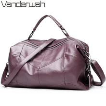 VANDERWAH брендовые кожаные роскошные сумки, женские сумки, дизайнерские женские сумки через плечо, сумки-мессенджеры, Женские однотонные сумки в стиле Бостона