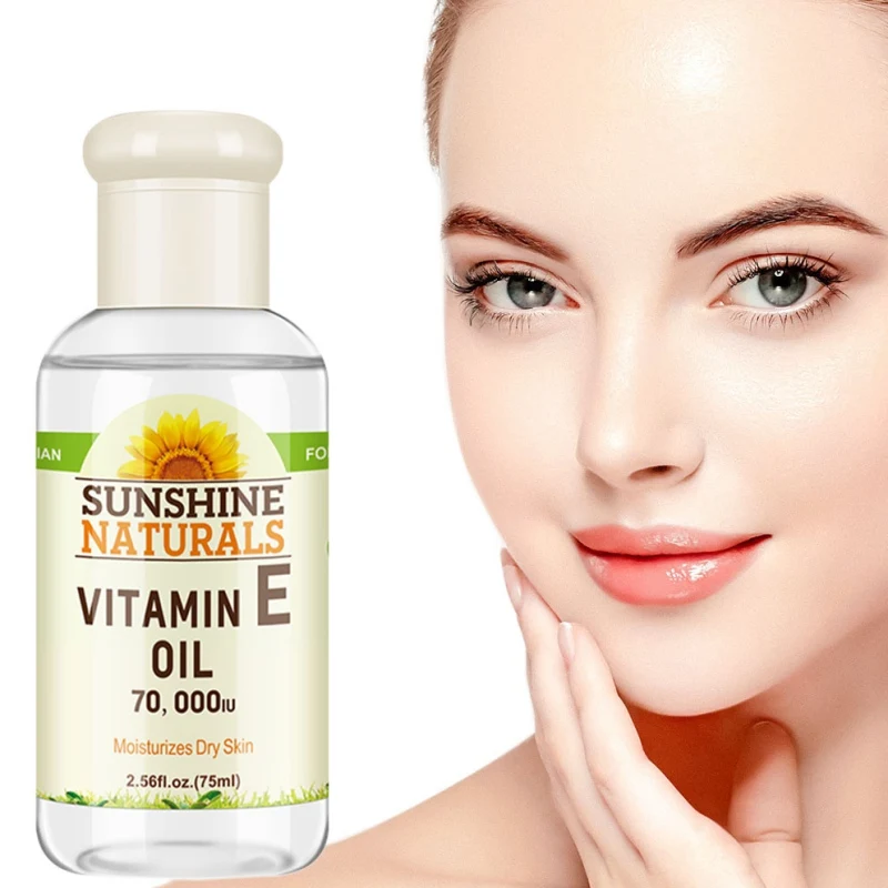 

75ml 70000IU Hyaluronic Acid Skin Care Tender Anti-Aging Serum Wrinkle Removal Face Serum Vitamin E Oil Face Lift Essence