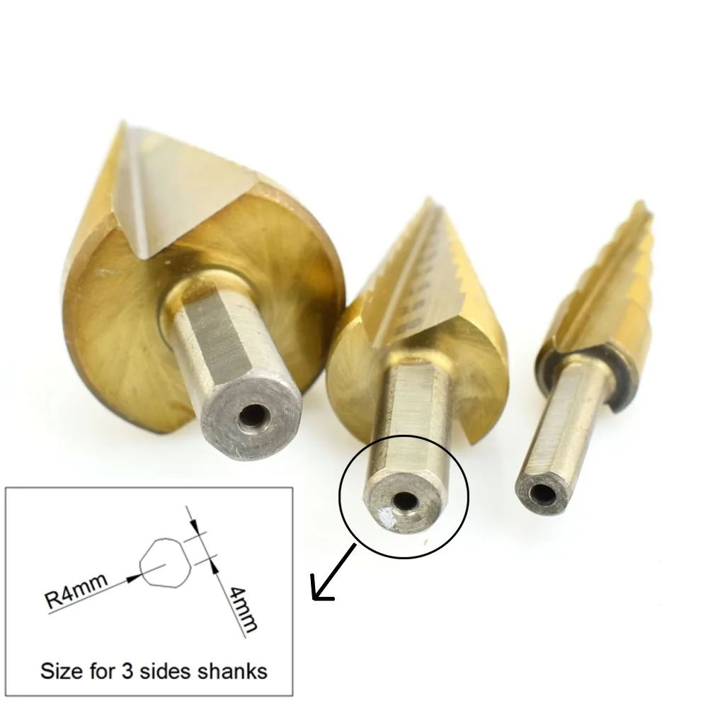 Toolour, 3 предмета, на возраст от 4 до 12 лет/20/32 мм большой шаг конус HSS Сталь спираль рифленые Шаг сверло Отверстие Резак Cut Инструмент с деревянной коробкой